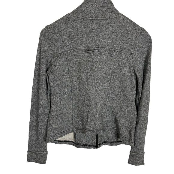 Kensie Heather Gray Terry Cloth Full Zipper Sweater Jacket Women's Small Pockets - Picture 6 of 6